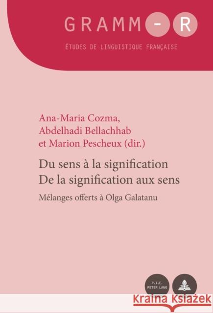 Du Sens À La Signification / de la Signification Aux Sens: Mélanges Offerts À Olga Galatanu Van Raemdonck, Dan 9782875742131 Peter Lang Gmbh, Internationaler Verlag Der W