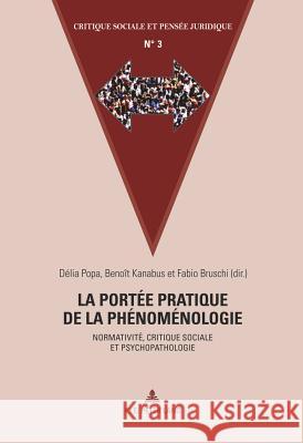 La Portée Pratique de la Phénoménologie: Normativité, Critique Sociale Et Psychopathologie Maesschalck, M. Marc 9782875742148