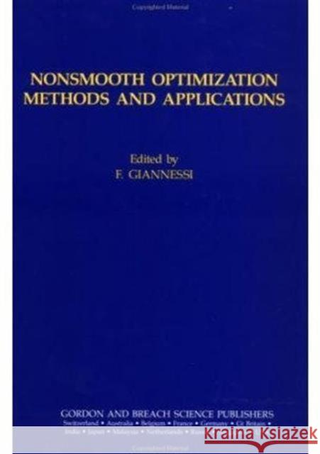 Nonsmooth Optimization Methods  9782881248788 Gordon & Breach Science Publishers Ltd