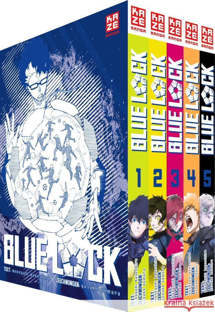 Blue Lock - Band 1-5 im Sammelschuber Nomura, Yusuke 9782889516193 Kazé Manga