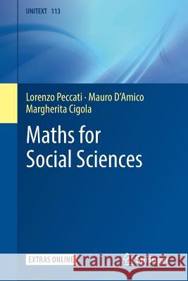 Maths for Social Sciences Peccati, Lorenzo; Cigola, Margherita 9783030023355