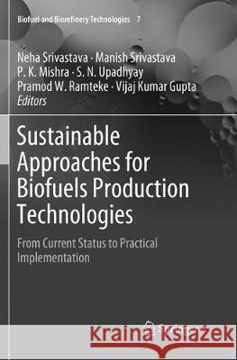 Sustainable Approaches for Biofuels Production Technologies: From Current Status to Practical Implementation Srivastava, Neha 9783030069162 Springer