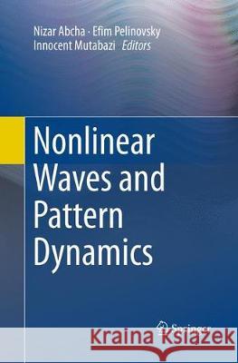 Nonlinear Waves and Pattern Dynamics Nizar Abcha Efim Pelinovsky Innocent Mutabazi 9783030086381 Springer