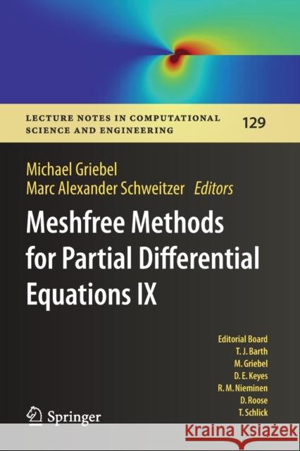 Meshfree Methods for Partial Differential Equations IX Michael Griebel Marc Alexander Schweitzer 9783030151218 Springer