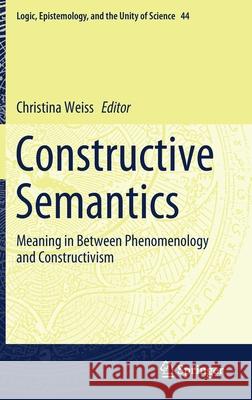 Constructive Semantics: Meaning in Between Phenomenology and Constructivism Weiss, Christina 9783030213121 Springer