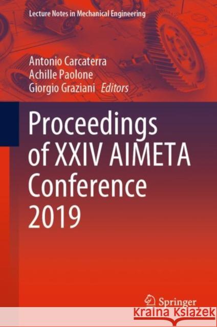 Proceedings of XXIV Aimeta Conference 2019 Carcaterra, Antonio 9783030410568 Springer