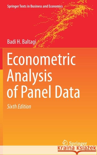 Econometric Analysis of Panel Data Badi Baltagi 9783030539528