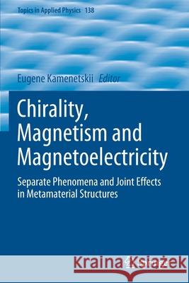 Chirality, Magnetism and Magnetoelectricity: Separate Phenomena and Joint Effects in Metamaterial Structures Kamenetskii, Eugene 9783030628468 Springer International Publishing