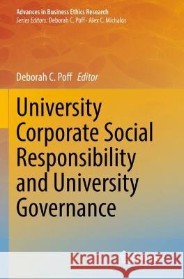 University Corporate Social Responsibility and University Governance  9783030775346 Springer International Publishing
