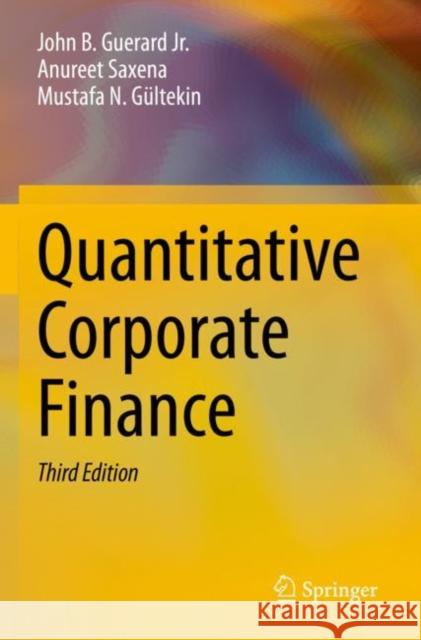 Quantitative Corporate Finance Mustafa N. Gultekin 9783030872717