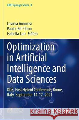 Optimization in Artificial Intelligence and Data Sciences  9783030953829 Springer International Publishing