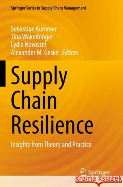 Supply Chain Resilience  9783030954031 Springer Nature Switzerland AG