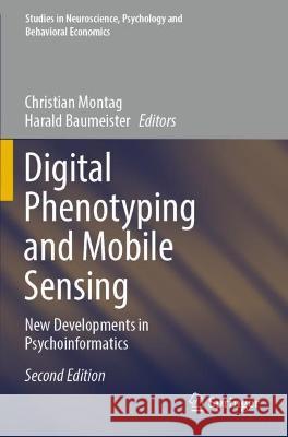 Digital Phenotyping and Mobile Sensing  9783030985486 Springer International Publishing