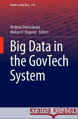 Big Data in the Govtech System Ostrovskaya, Victoria 9783031049026