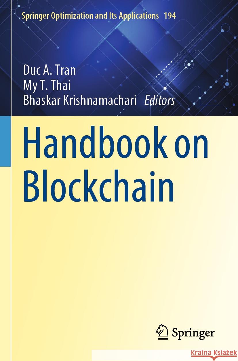 Handbook on Blockchain  9783031075377 Springer International Publishing