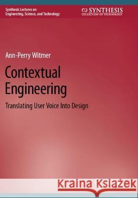 Contextual Engineering Ann-Perry Witmer 9783031076947 Springer International Publishing