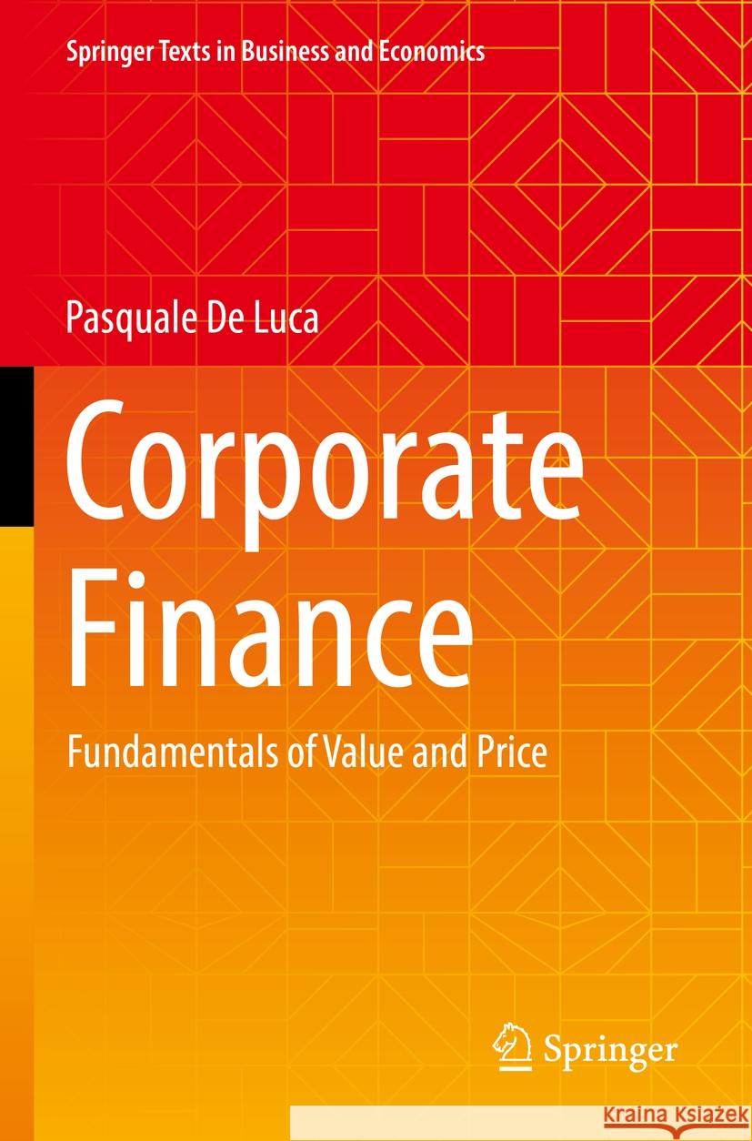 Corporate Finance Pasquale De Luca 9783031183027 Springer International Publishing