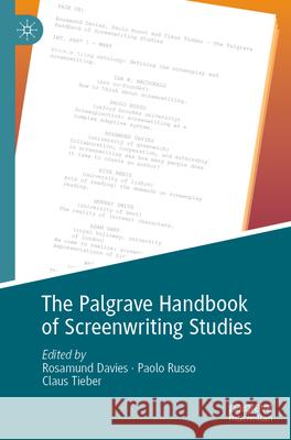 The Palgrave Handbook of Screenwriting Studies  9783031207716 Springer International Publishing