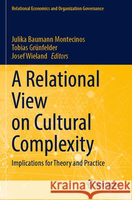 A Relational View on Cultural Complexity: Implications for Theory and Practice Julika Bauman Tobias Gr?nfelder Josef Wieland 9783031274565 Springer