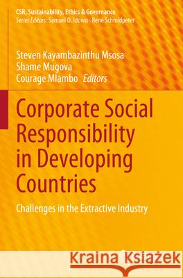 Corporate Social Responsibility in Developing Countries  9783031275142 Springer International Publishing