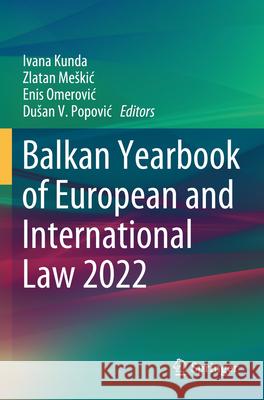 Balkan Yearbook of European and International Law 2022  9783031294341 Springer International Publishing