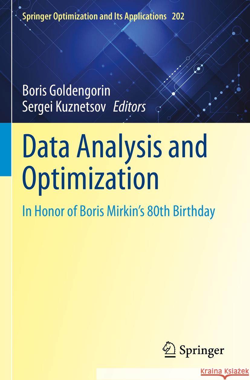 Data Analysis and Optimization  9783031316562 Springer Nature Switzerland
