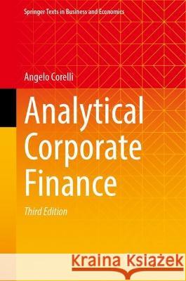 Analytical Corporate Finance Angelo Corelli 9783031323188 Springer