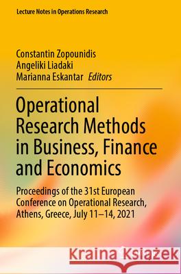 Operational Research Methods in Business, Finance and Economics  9783031325366 Springer International Publishing