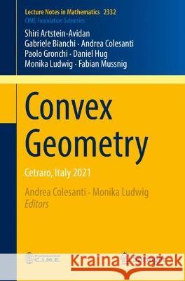 Convex Geometry: Cetraro, Italy 2021 Shiri Artstein-Avidan Gabriele Bianchi Andrea Colesanti 9783031378829