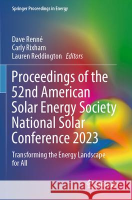 Proceedings of the 52nd American Solar Energy Society National Solar Conference 2023  9783031391491 Springer Nature Switzerland