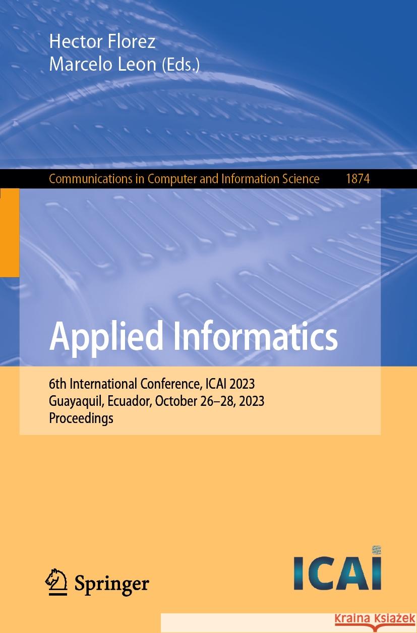 Applied Informatics  9783031468124 Springer Nature Switzerland