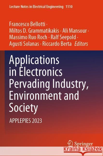 Applications in Electronics Pervading Industry, Environment and Society  9783031481239 Springer