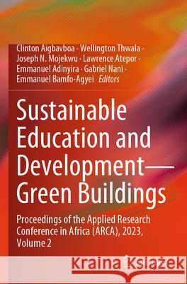 Sustainable Education and Development—Green Buildings  9783031653711 Springer Nature Switzerland