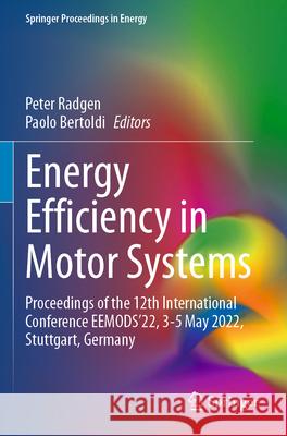 Energy Efficiency in Motor Systems  9783031654817 Springer