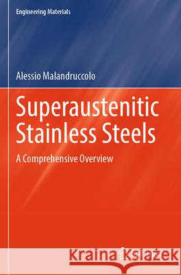 Superaustenitic Stainless Steels Malandruccolo, Alessio 9783031687464 Springer Nature Switzerland