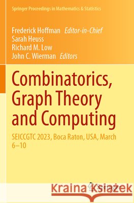 Combinatorics, Graph Theory and Computing  9783031838668 Springer Nature Switzerland