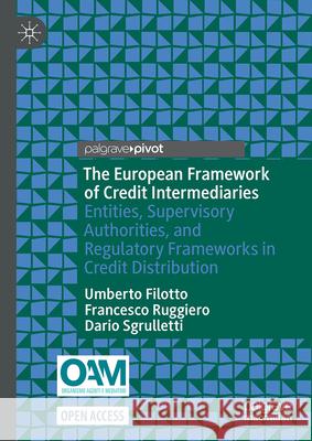 The European Framework of Credit Intermediaries: Entities, Supervisory Authorities, and Regulatory Frameworks in Credit Distribution Dario Sgrulletti Francesco Ruggiero Umberto Filotto 9783032059413