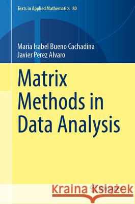 Matrix Methods in Data Analysis Maria Isabel Buen Javier Pere 9783032113139 Springer