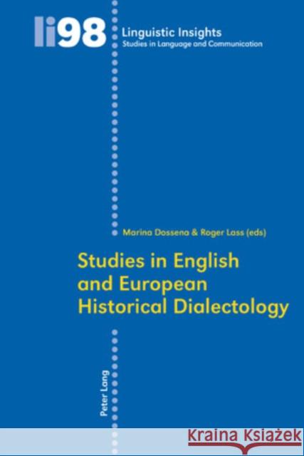 Studies in English and European Historical Dialectology  9783034300247 Peter Lang AG, Internationaler Verlag der Wis