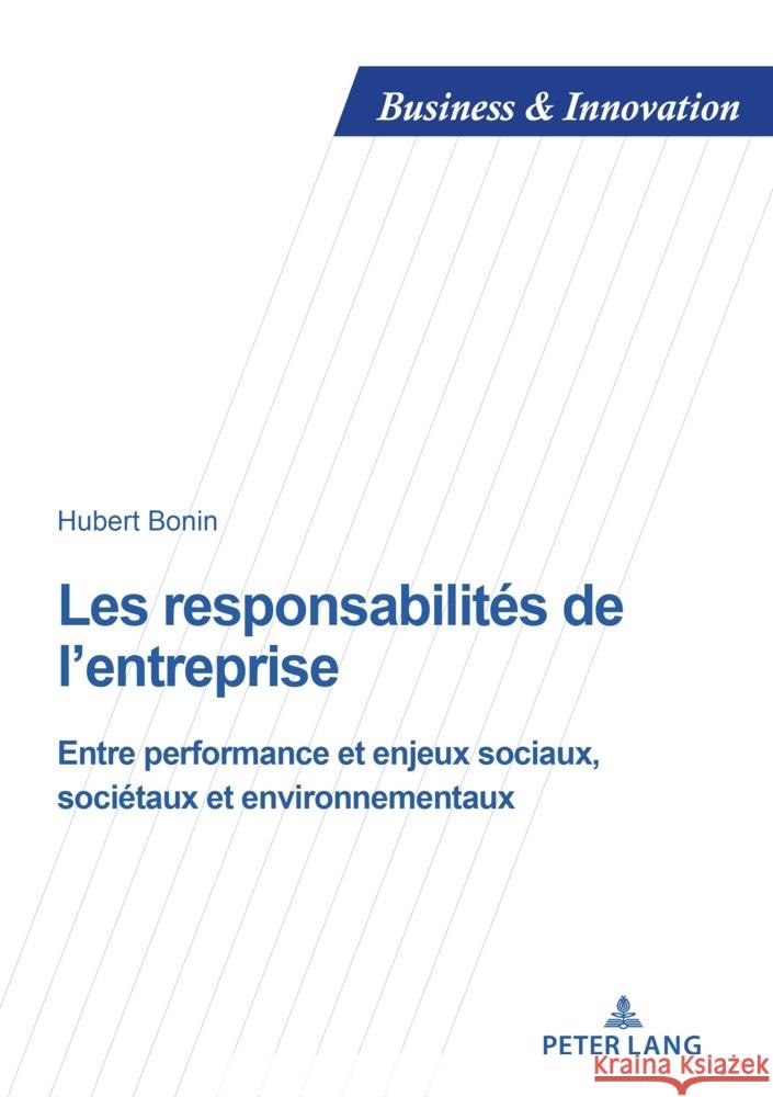 Les responsabilités de l'entreprise Bonin, Hubert 9783034351607