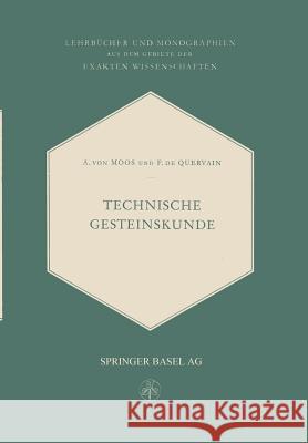 Technische Gesteinskunde Armin Vo Francis De Quervain 9783034867870 Birkhauser
