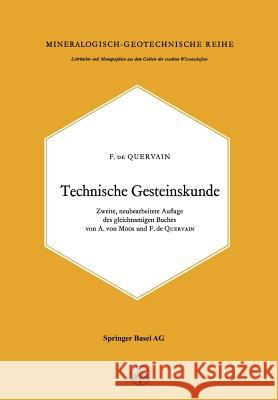 Technische Gesteinskunde F. De Quervain 9783034868822 Birkhauser