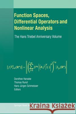 Function Spaces, Differential Operators and Nonlinear Analysis: The Hans Triebel Anniversary Volume Haroske, Dorothee 9783034894142 Birkhauser