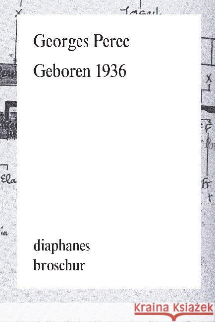 Geboren 1936 Perec, Georges 9783037345351