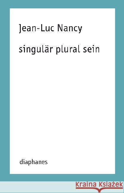 singulär plural sein Nancy, Jean-Luc 9783037348833