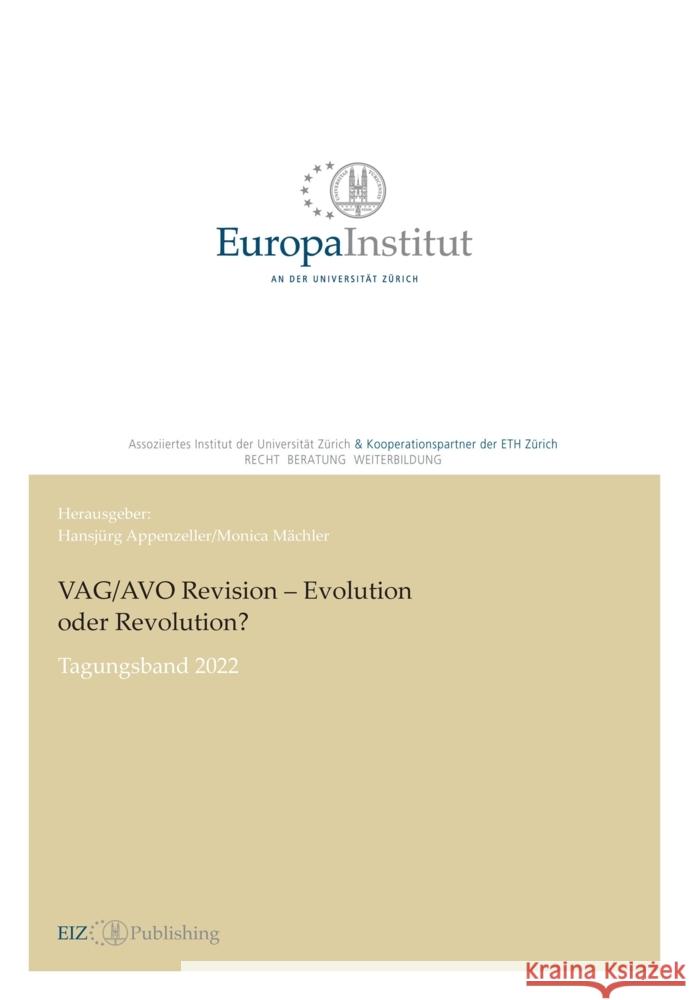 VAG/AVO Revision - Evolution oder Revolution? Appenzeller, Hansjürg 9783038055617