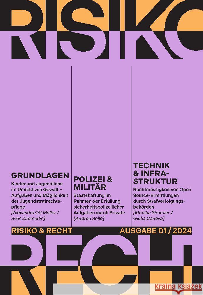 Risiko & Recht 01/2024 Ott Müller, Alexandra, Zimmerlin, Sven, Selle, Andrea 9783038056652