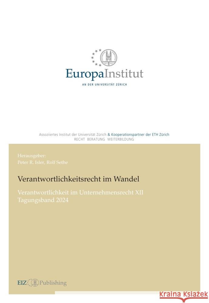 Verantwortlichkeitsrecht im Wandel Sethe, Rolf 9783038057901