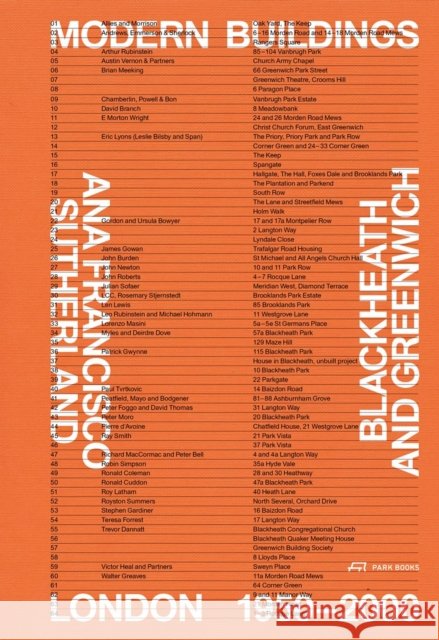 Modern Buildings in Blackheath and Greenwich: London 1950–2000 Ana Francisco Sutherland 9783038603429 Park Books