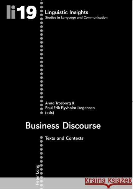 Business Discourse: Texts and Contexts Gotti, Maurizio 9783039106066